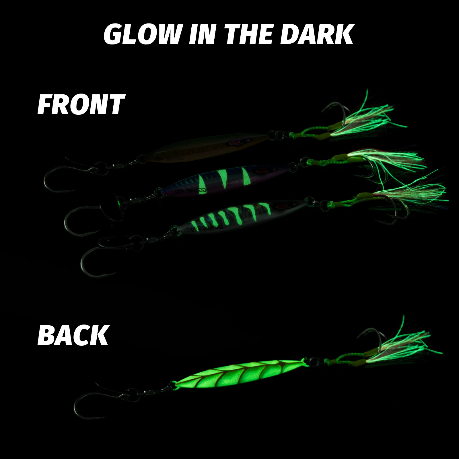 Señuelo de plantilla de Metal Goture, 3 uds., 40g, 50g, 60g, diseño luminoso, hoja giratoria, anzuelo afilado, señuelo de lubina, cebo Artificial, cebo giratorio - imagen 5