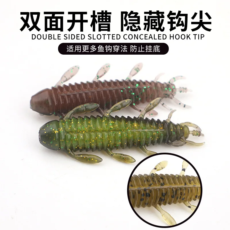 MUKUN-señuelo de Pesca de gusano blando flotante, 8 piezas, TPR, 1,9g/52mm, sin plomo, aparejo de silicona - imagen 5