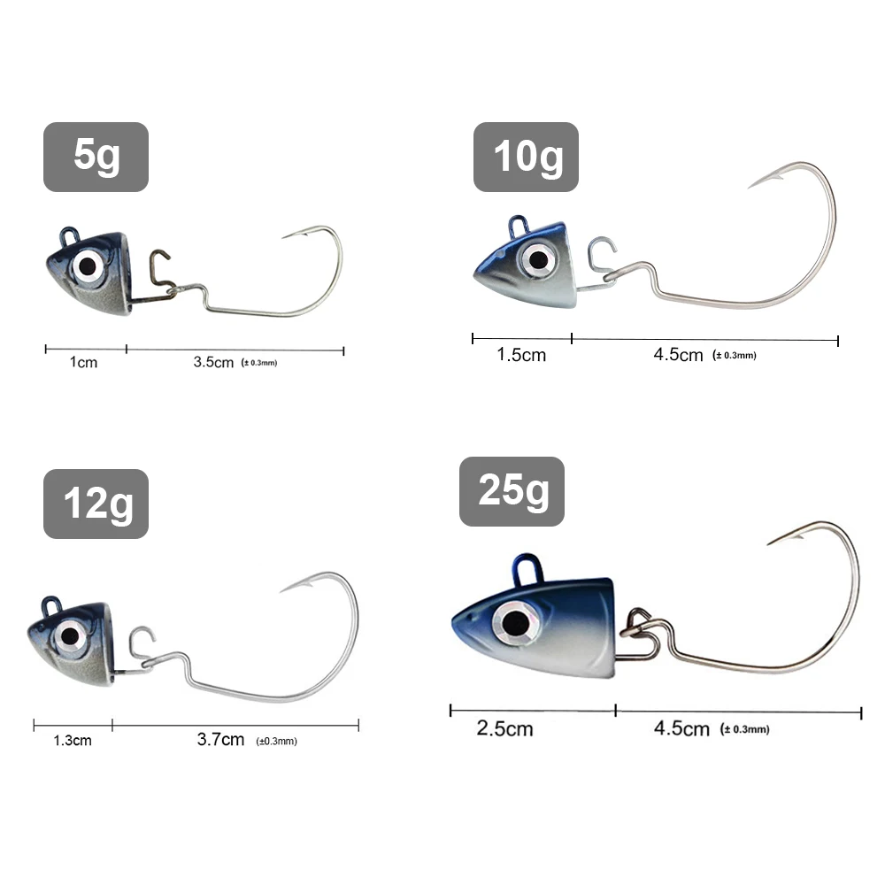 FTK-señuelo de pesca con cabeza de anzuelo de pececillo negro, señuelo suave para Lucio, 5g/12g/25g, pesca de lubina, sábalo, cebo suave, código de barco, cebo de lubina para Zand - imagen 3