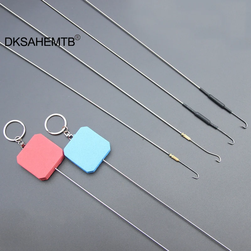 Gancho de Anguila amarillo de 2 piezas, gancho de Anguila largo ajustable y giratorio de 360 °, boca curva, boca recta, juego de accesorios de varilla de alambre de plomo - imagen 5