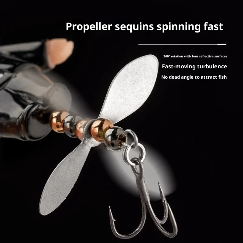 Cebo flotante para tractor Luya, cebo de pesca, lentejuelas de hélice de silicona, cebo de rana trueno de pesca - imagen 4