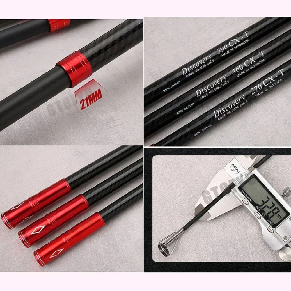 Caña de pescar telescópica, 2,7/3,0/3,6/4,2/4,5 m, caña de Surf de viaje, potencia giratoria 30-250g, lanzamiento de Surfcasting, caña de Baitcasting de carbono - imagen 3