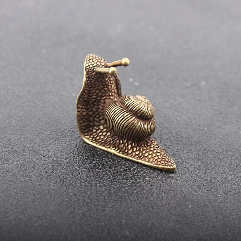 Prensapapeles de Latón Antiguo – Caracol y Vaca en Cobre Macizo - imagen 3