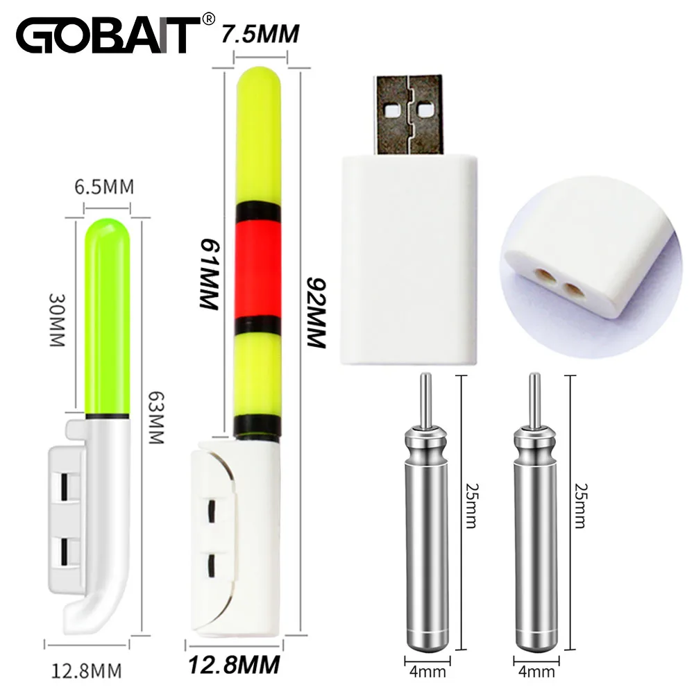 Flotadores de Pesca nocturnos mejorados, luz luminosa CR425, juego de cargador de batería de litio de 3,6 V, herramientas de boya, aparejos de Pesca Bobber de agua dulce - imagen 2