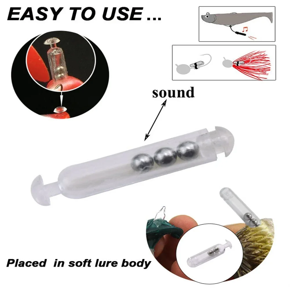 50 Uds. Señuelos de pesca de plástico, sonajeros, tubo de inserción para plantilla de gusano suave, señuelo de pesca, atado de moscas, barra de sonido de pesca, fabricación de cebo - imagen 4
