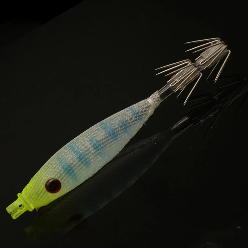 Cebo con anzuelo de calamar, longitud de 8cm, plantilla de calamar suave, señuelo de pesca de agua de mar al aire libre - imagen 3
