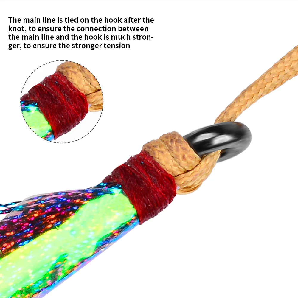 Anzuelo de asistencia para pesca con línea de PE, anzuelos de repuesto para agua salada para Jigging, Trolling, plantilla Vertical, plantilla de tono lento, atún, 5 uds. - imagen 4