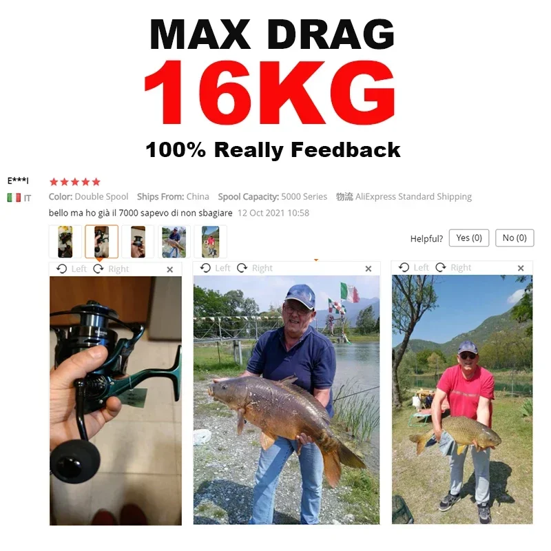 Carrete doble de pesca, alta calidad, 5,5: 1 4,7: 1, Ratio de engranaje de aleación, alta velocidad, carrete giratorio, carrete de fundición, carpa, agua salada - imagen 3