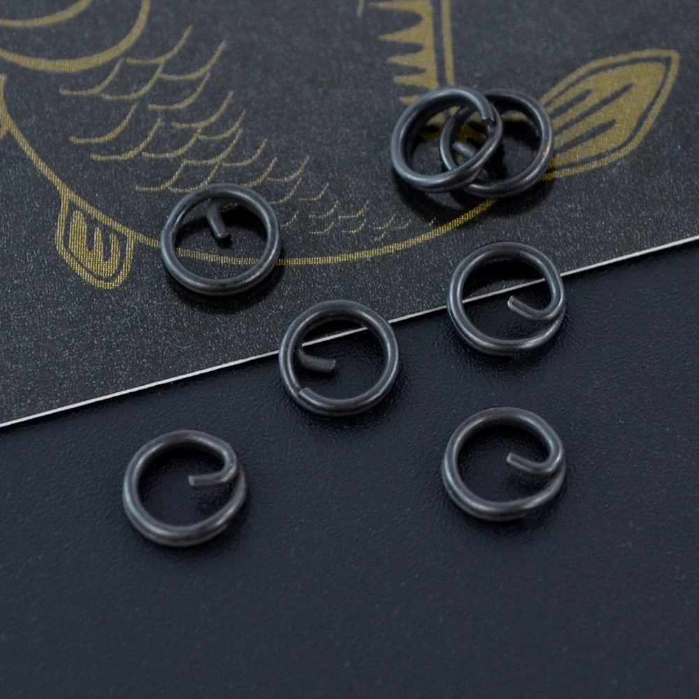20 piezas anillos divididos para pesca de carpa, conectores de señuelo de doble bucle a presión para accesorios de pesca de carpa AF007T - imagen 5