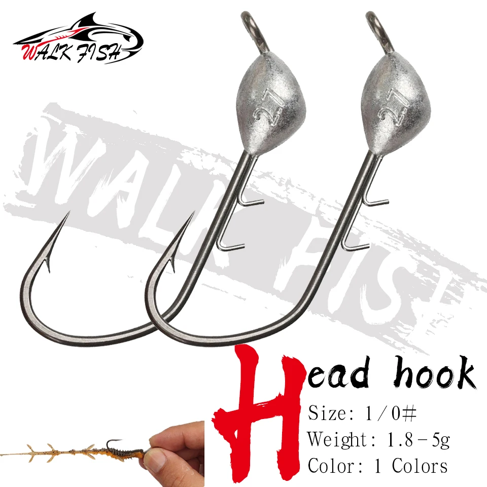 WALK FISH Cabezas de Plomo Ned Rig 1,8‑5g para Lubina