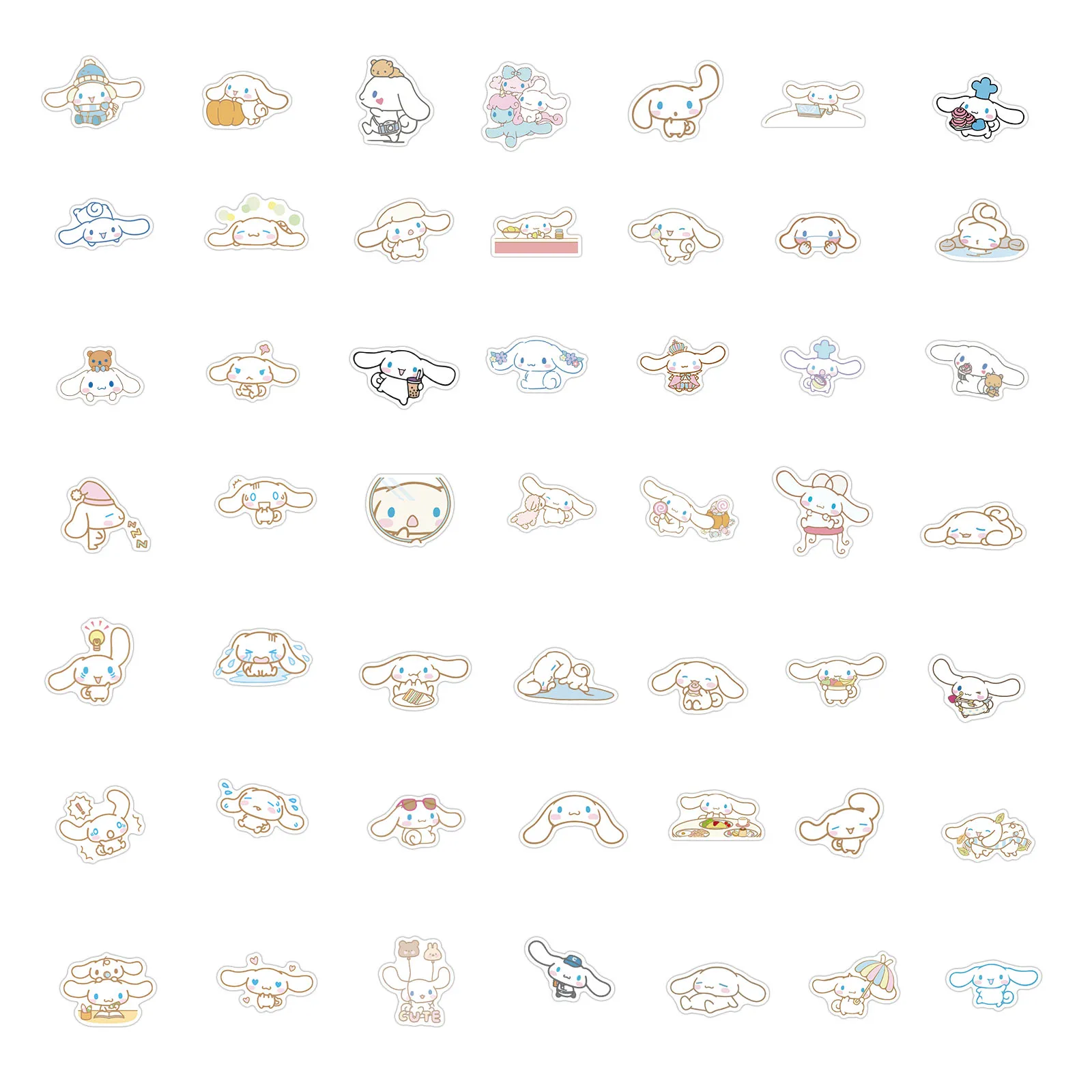 50/100 Uds Sanrio Cinnamoroll pegatinas de dibujos animados impermeable Graffiti teléfono portátil equipaje guitarra cuaderno pegatinas calcomanías juguetes para niños - imagen 5