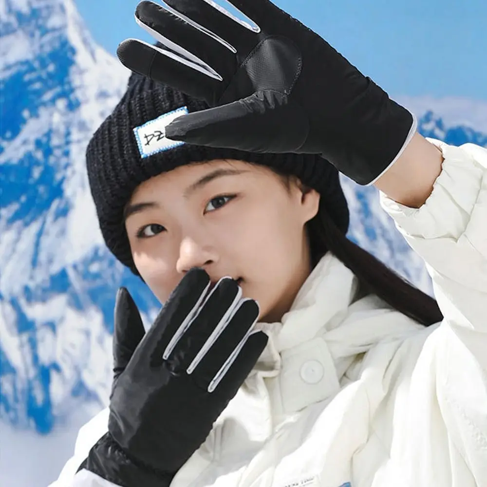 Guantes de nieve duraderos, guantes cálidos de invierno para montar con pantalla táctil, guantes de esquí antideslizantes impermeables para montar - imagen 3