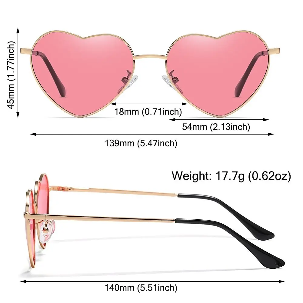 Gafas de sol con montura de Metal para mujer, lentes con forma de corazón, Estilo Vintage, accesorios de lujo, años 90 - imagen 5