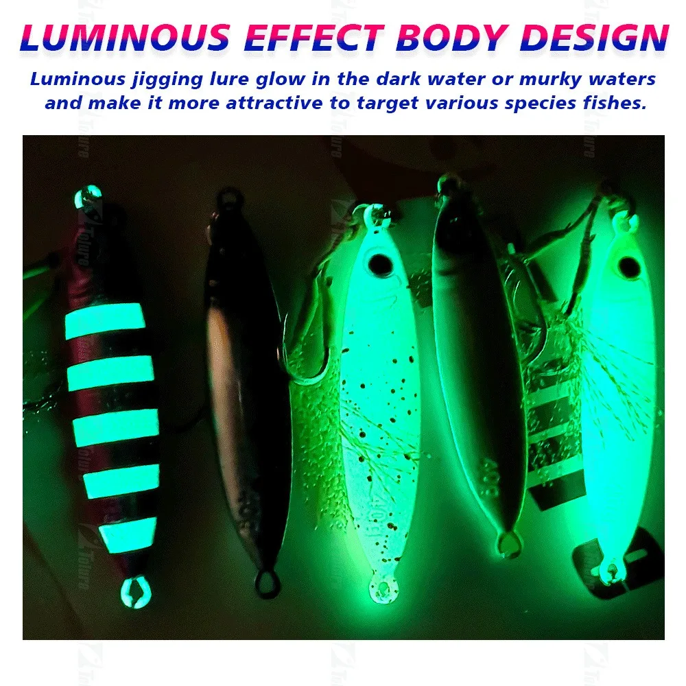 1 unidad 30g40g60g80g señuelo de plantilla de Metal brillante cebo de pesca de mar señuelo de pesca de hundimiento lento aparejos de lubina de agua salada - imagen 5