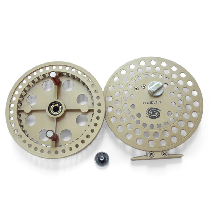 Carrete de pesca con mosca de Metal, accesorio para mano izquierda y derecha, 100mm, 130mm de diámetro, para pesca en hielo y agua dulce - imagen 4