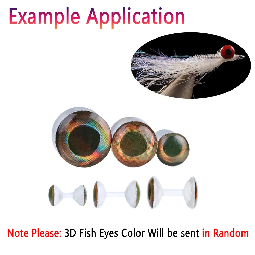Bimoo 30 Uds ojos con mancuernas sin peso Material de atado de moscas epoxi realista ojos de pez 3D para Minnow Crazy Charlie Señuelos de pesca con mosca - imagen 5