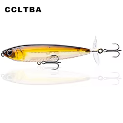 CCLTBA Topwater Biats 10,5 cm 12,5g cebos duros giratorios calidad lápiz Señuelos de pesca hélice Popper cola giratoria para pesca de lubina