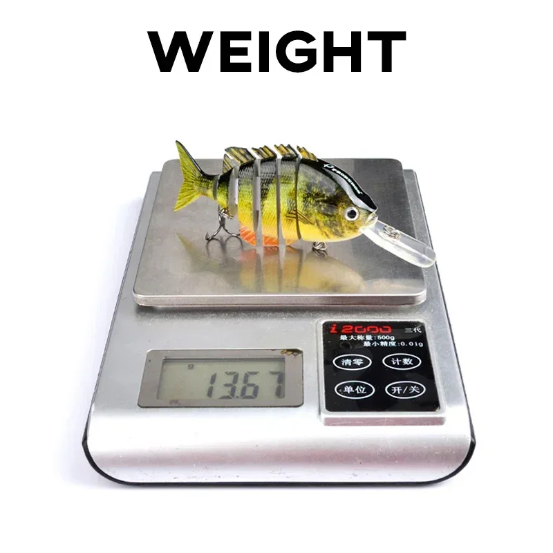 Swimbait multiarticulado, Señuelos de Pesca de Lucio, Wobblers, cebo Artificial para pececillo, Crankbait, 1 piezas, 10cm, 14g - imagen 5