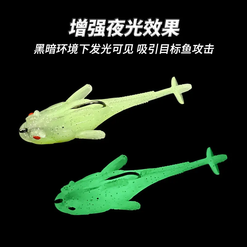 6 uds Wobblers de silicona cebo suave cola de paleta Swimbaits anzuelos señuelo de pesca para lubina trucha Lucio - imagen 5