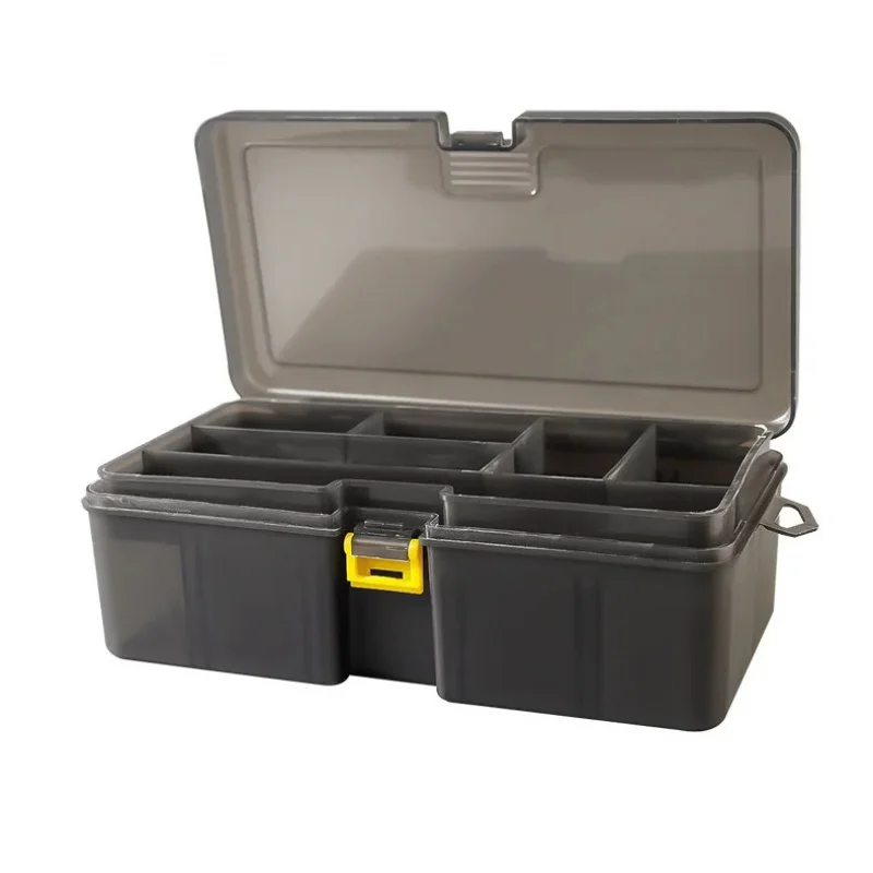 Caja de aparejos BRAVMACK, caja de aparejos de señuelos de gran capacidad de doble capa, herramienta de accesorios de pesca, cebo falso, caja de almacenamiento multifuncional - imagen 2