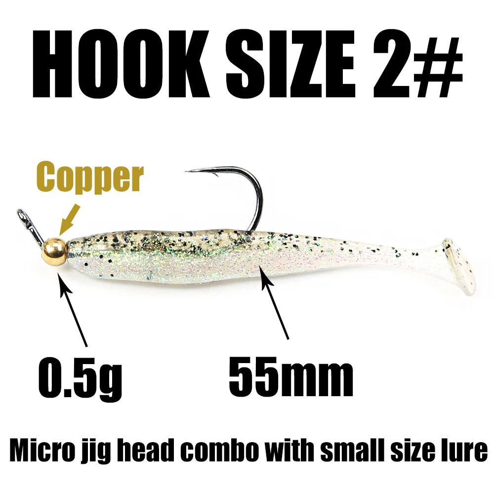 B & U Mini Micro anzuelos Rockfish cabezas expuestas para trucha - imagen 3