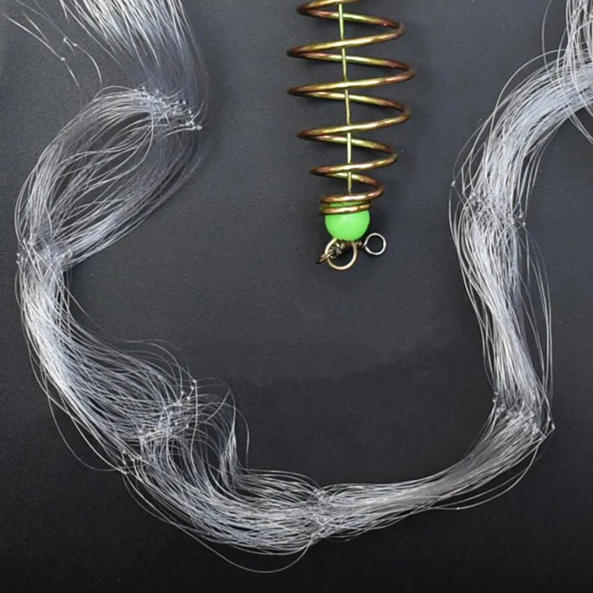 Red de aterrizaje de pesca con resorte de cobre, con cuentas luminosas nocturnas, jaula de pesca, red de diseño, suministros de aparejos de pesca - imagen 3