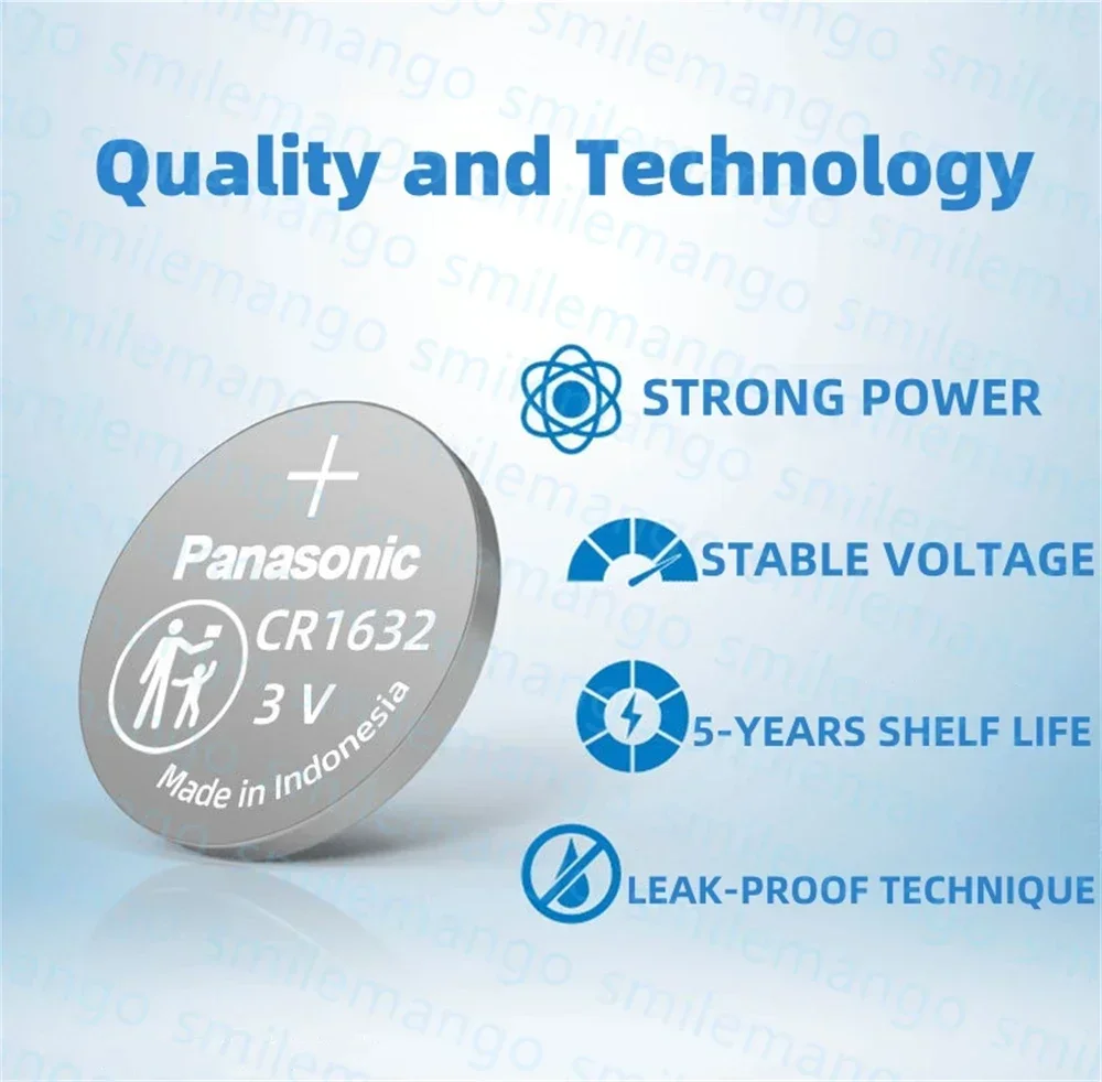 Pila Botón Litio CR1632 Panasonic Original para Llave y Electrónica - imagen 2