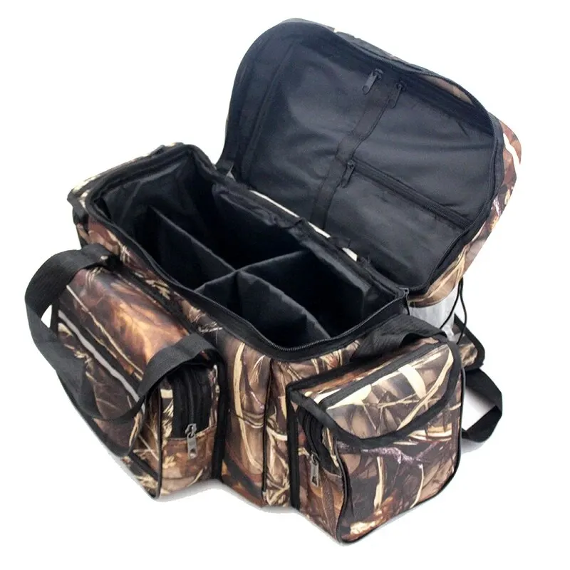 Bolsa de pesca impermeable de 50x30x25cm, bolsa de nailon multiusos de gran capacidad para aparejos de pesca, bolsos de hombro para exteriores de dos capas - imagen 4