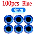 100pcs Blue 4mm