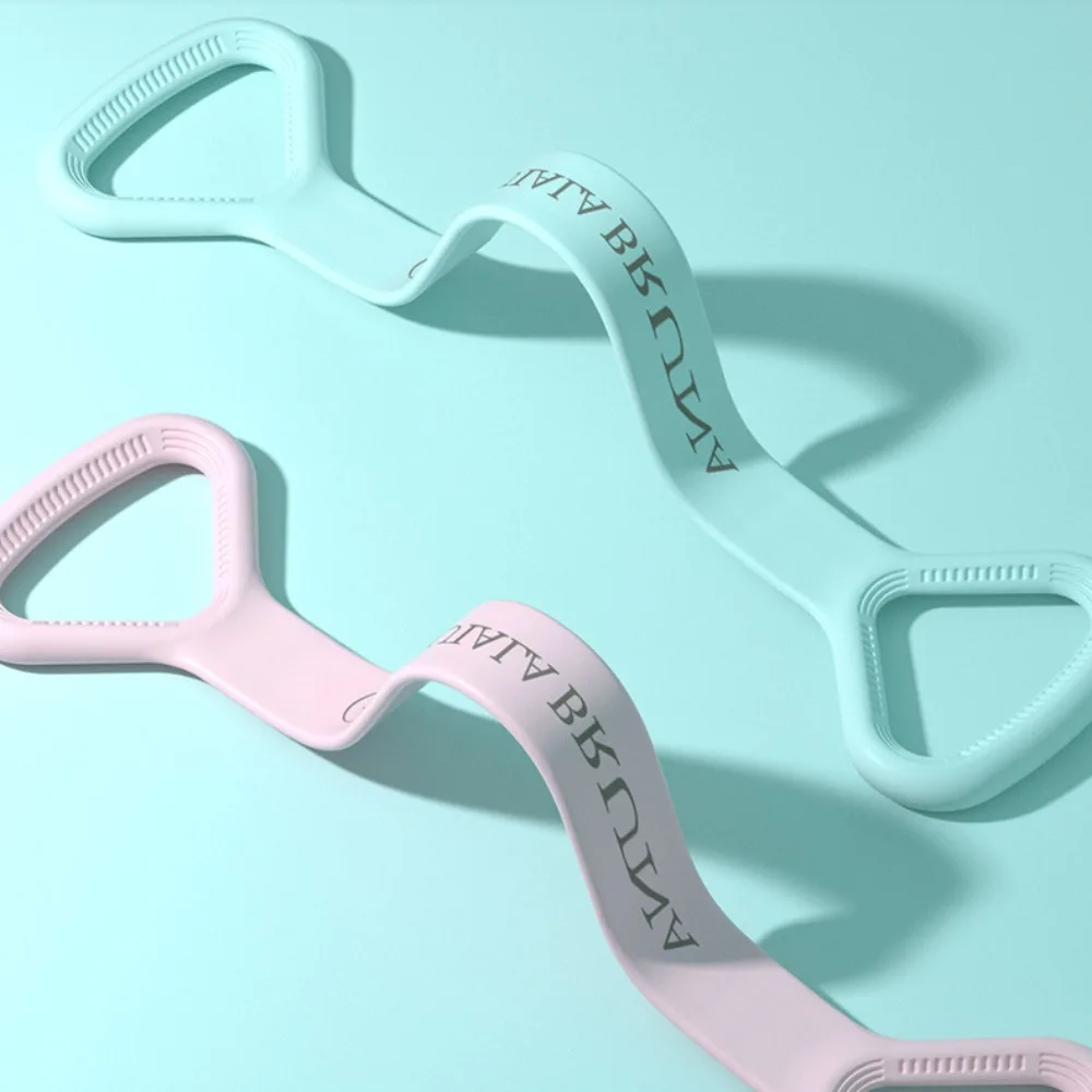 Cinturón de tracción para Fitness, equipo de gimnasio en casa portátil, bandas de resistencia, cuerda de hombro abierto, cinturón de estiramiento de espalda, 8 caracteres - imagen 2