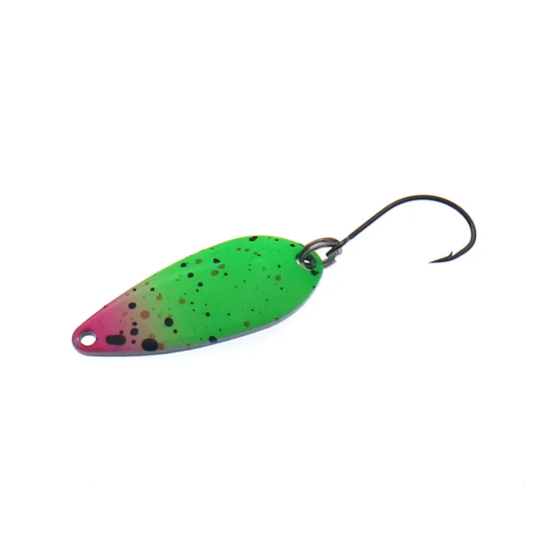 Cuchara de pesca 4,3g 34mm UV colorido trucha cuchara cebo cobre Metal pesca señuelo corriente trucha Chub perca salmón - imagen 3