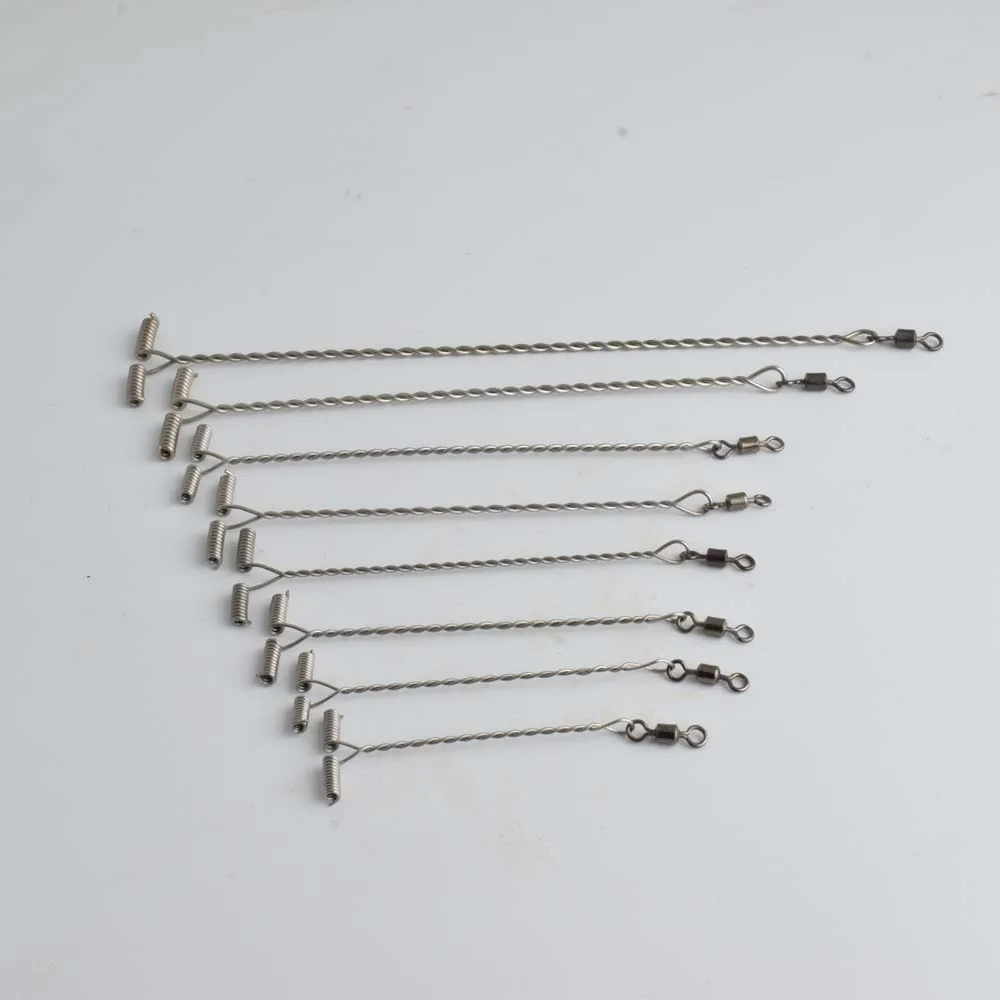 100 brazos de gancho de equilibrio, conectores de brazo de plomo de seguimiento, plataformas de pesca giratorias, cuerdas de equilibrio de alambre de acero antienrolladas en forma de T - imagen 3