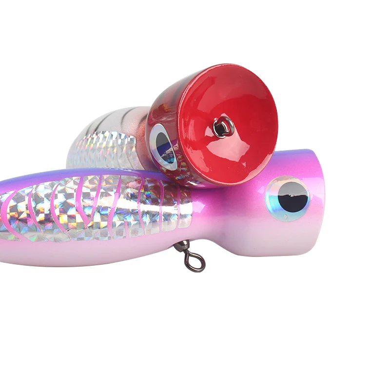 80g 150mm superficie personalizada Popping gt cebo de pesca popper de madera señuelos de pesca de agua salada señuelos de atún curricán - imagen 2
