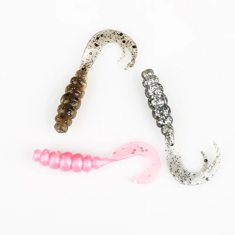 Ardea-SEÑUELOS blandos de silicona, gusano de cebo Artificial de 43mm, 0,8g, 12 piezas, Swimbait Wobblers, aparejos de pesca de doble Color para carpa - imagen 3