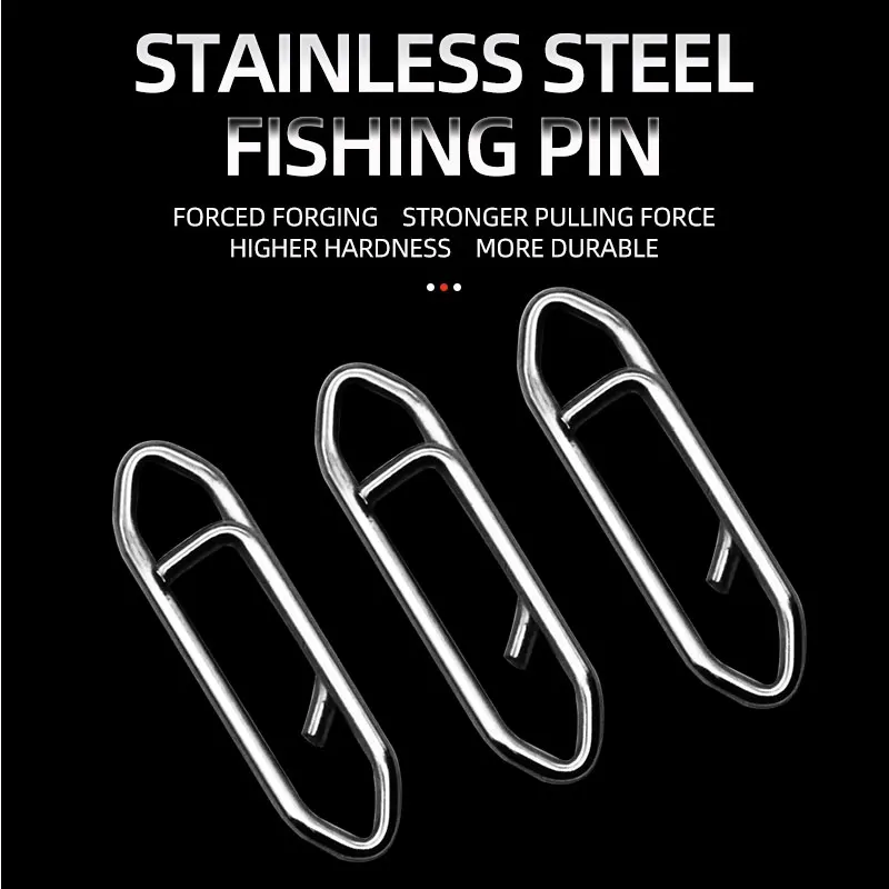50 unids/bolsa tipo señuelo conector de clavija rápida anillo colgante de acero inoxidable aparejos de pesca de mar clip de papel - imagen 4