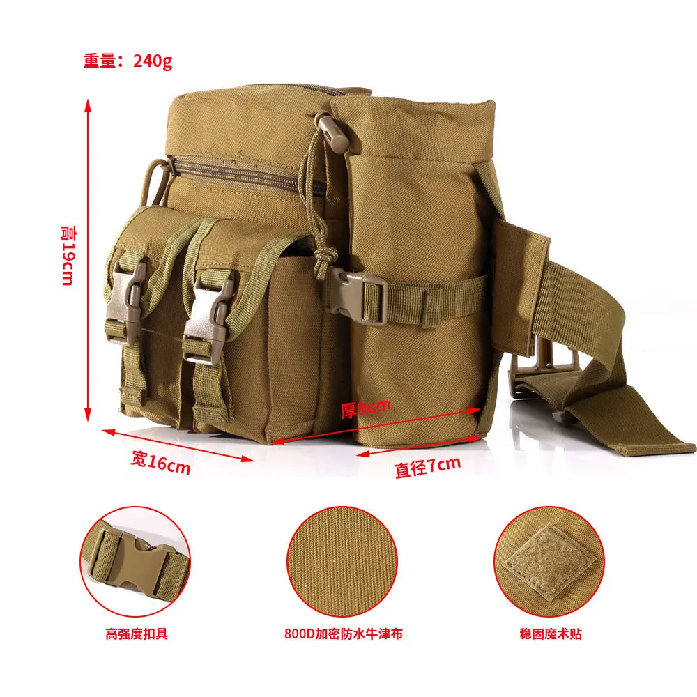 Riñonera táctica para exteriores para hombre, botella de agua impermeable Molle, Camuflaje, caza, senderismo, escalada, paquete de cinturón de nailon para teléfono móvil - imagen 2