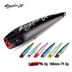 Kingdom GT-señuelo de pesca Topwater Popper, 56,5g, 79,5g, 160mm, 180mm, cebos duros artificiales, Señuelos de pesca de atún de agua salada, Wobblers