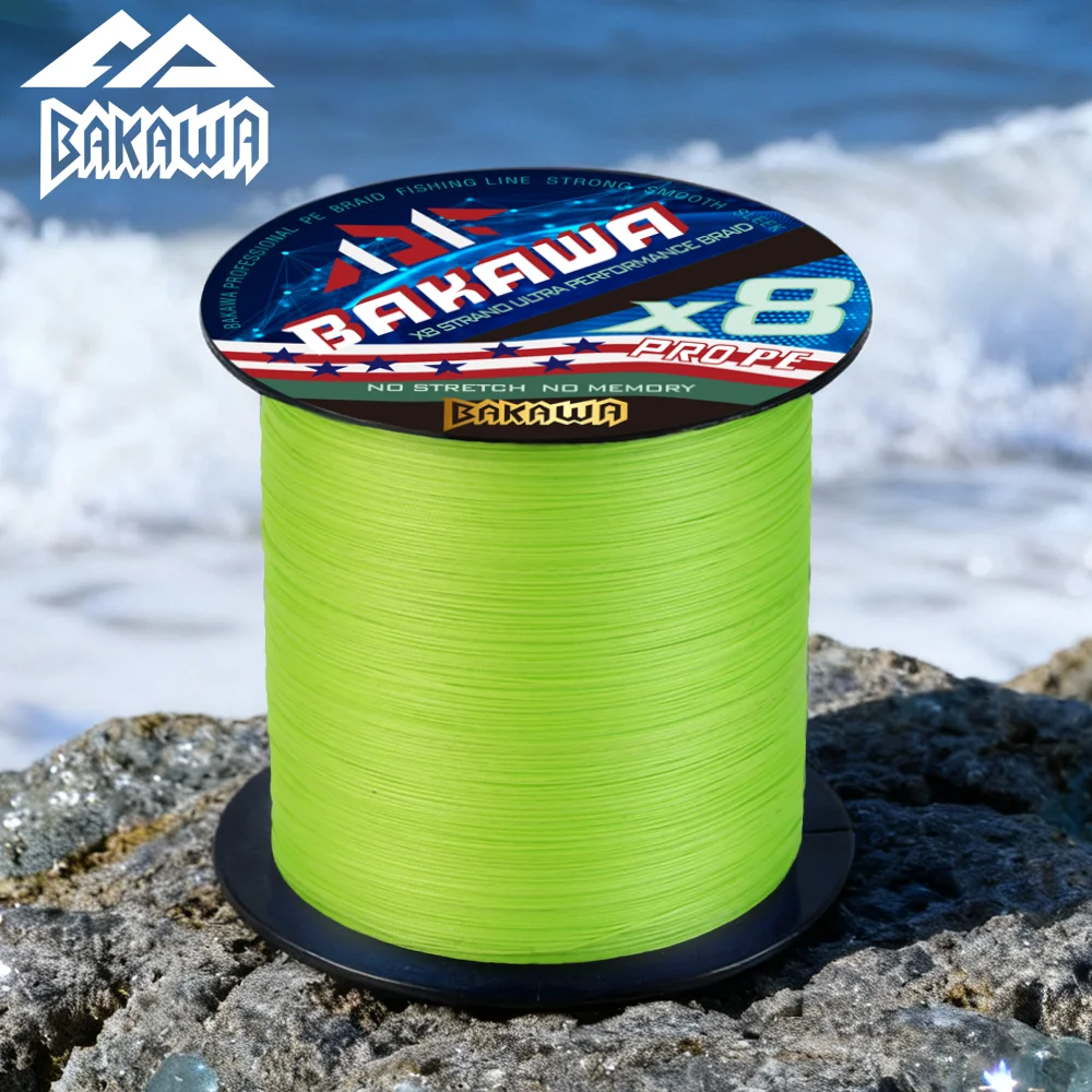 BAKAWA-sedal de pesca trenzado de 500M X8, productos de pesca de PE, agua de mar, agua dulce, accesorios para equipos de pesca de carpa, 22-90LB - imagen 3
