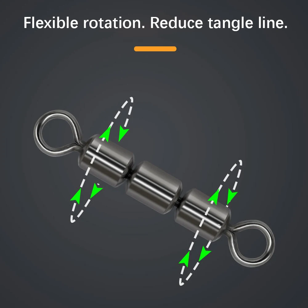 TIANNSII 10/20 piezas giratorios de pesca Triple rodamiento Siwvels de alta velocidad seguro ligero conector rápido accesorios de pesca - imagen 5