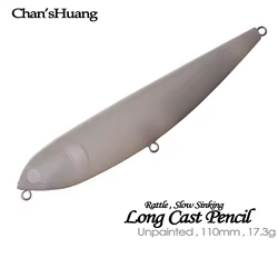Chan'sHuang 20 piezas cebo en blanco sin pintar 11cm 17,3g sonajero de hundimiento lento lápiz de fundición larga señuelo de pesca Artificial hecho a mano