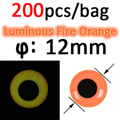 200pcs12mmFireOrange