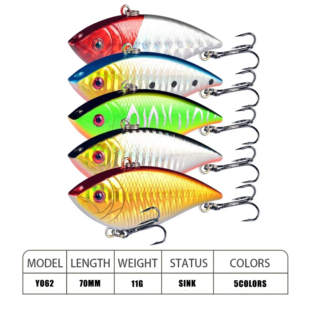 Cebo de pesca duro VIB con bola dentro de 1 piezas, señuelo de pesca de lubina de mar de hielo, aparejos de pesca Isca, cebo Artificial Crankbai - imagen 3