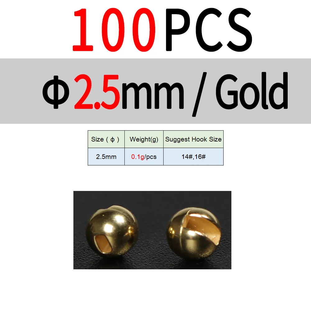 2.5mm 100pc Gold