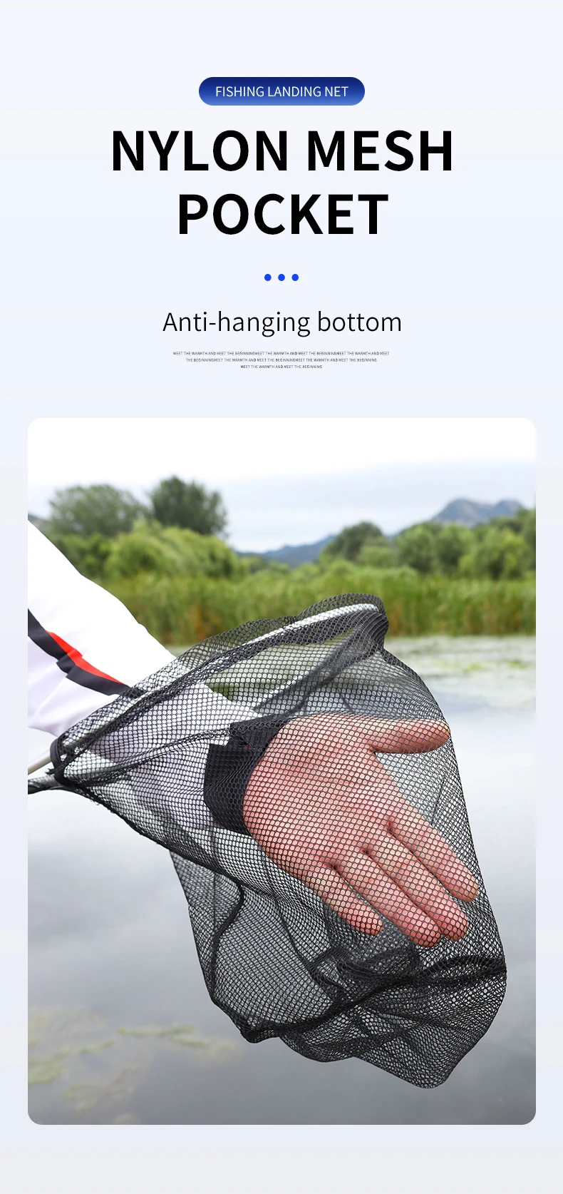 Descubra la conveniencia de nuestro bolsillo de malla de nylon para una pesca fácil y eficiente