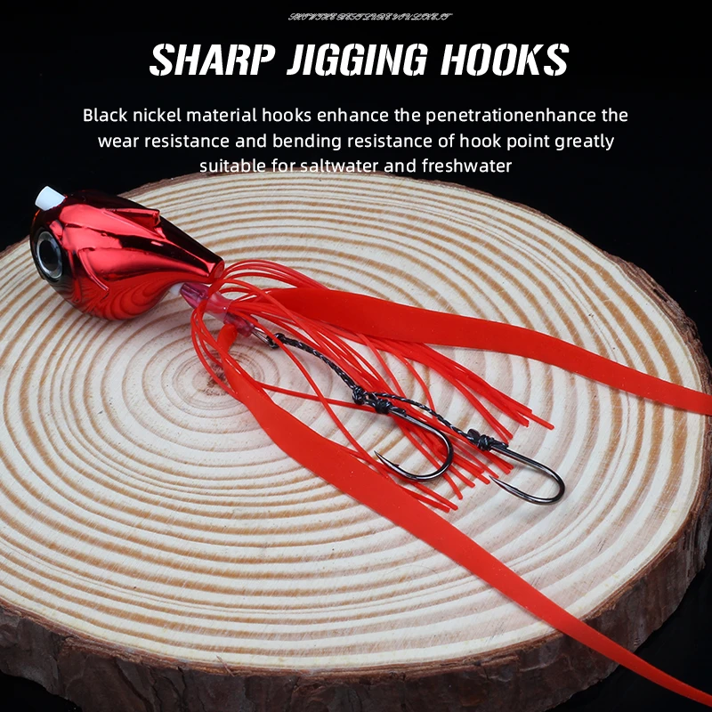 Jig Tairaba Tairubber – Señuelo metálico con falda para jigging pesado - imagen 5