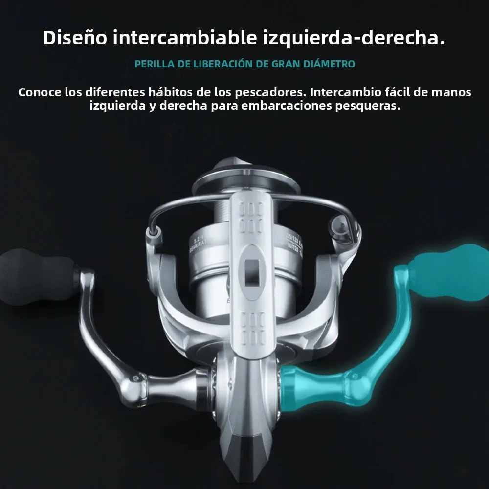 Huidiao ZYC carrete giratorio suave 10KG arrastre máximo 5,2: 1 relación de engranaje carrete de pesca con señuelo carrete de Metal y mango para Lucio trucha - imagen 4