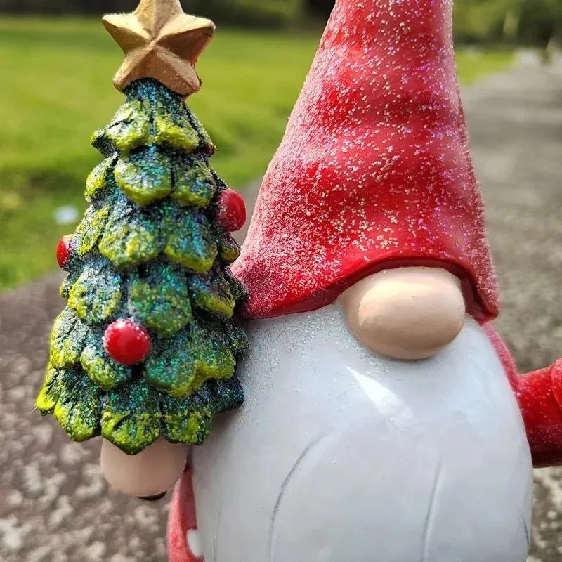 Estatua de Papá Noel, artesanía de resina navideña, decoración del hogar, Gnomo, adornos para árbol de Navidad, decoración de micropaisaje para jardín