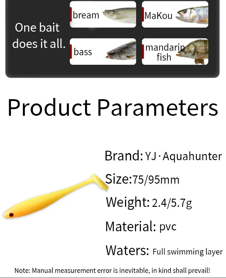 Un cebo hace todo el lubina, el pescado de mandarín y el pez makou