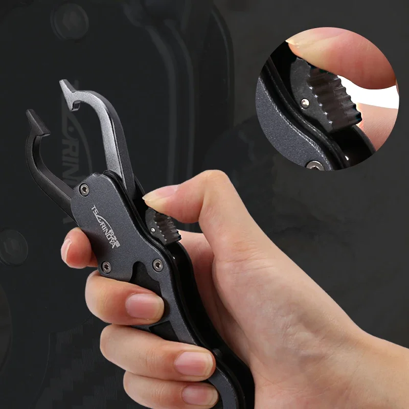 Pinza de pesca de aluminio TSURINOYA, agarre de labio de pescado portátil ultraligero, alicates de pescado de alta calidad, herramientas de aparejos de señuelo de pesca - imagen 4