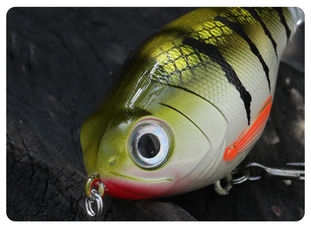 JYJ-señuelo de arrastre crankbait, superficie de fundición lejana con cola giratoria, aparejos de pesca minnow, 7,5 cm, 17g - imagen 5